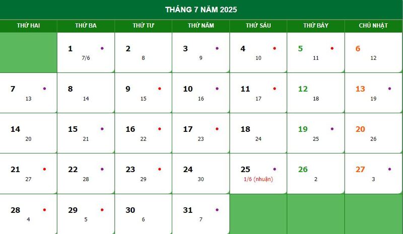 Lịch vạn niên, lịch âm dương 2025 cùng các sự kiện đáng helo88 vina