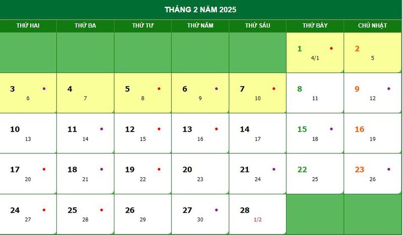 Lịch vạn niên, lịch âm dương 2025 cùng các sự kiện đáng helo88 vina