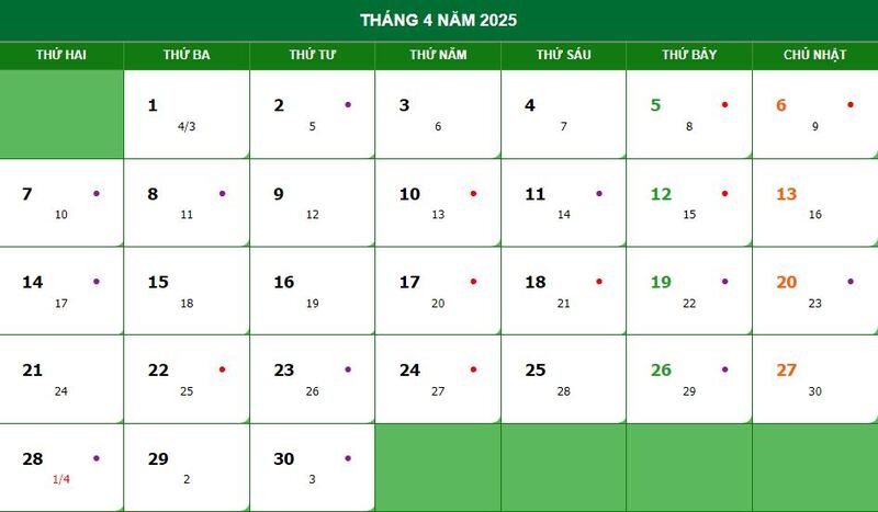 Lịch vạn niên, lịch âm dương 2025 cùng các sự kiện đáng helo88 vina