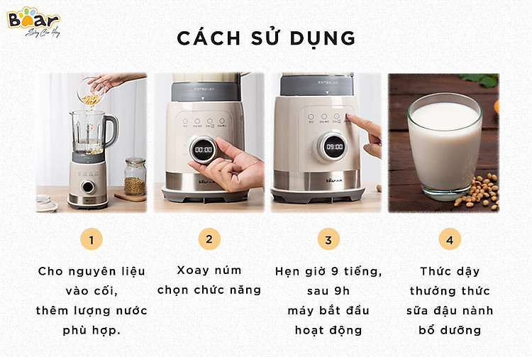 hello8862 com cách sử dụng máy làm sữa hạt Bear [Từ A - Z]