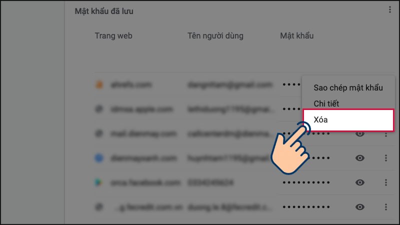Cách xem, xóa và quản lý mật khẩu đã lưu trên Chrome 22helo88 nhất