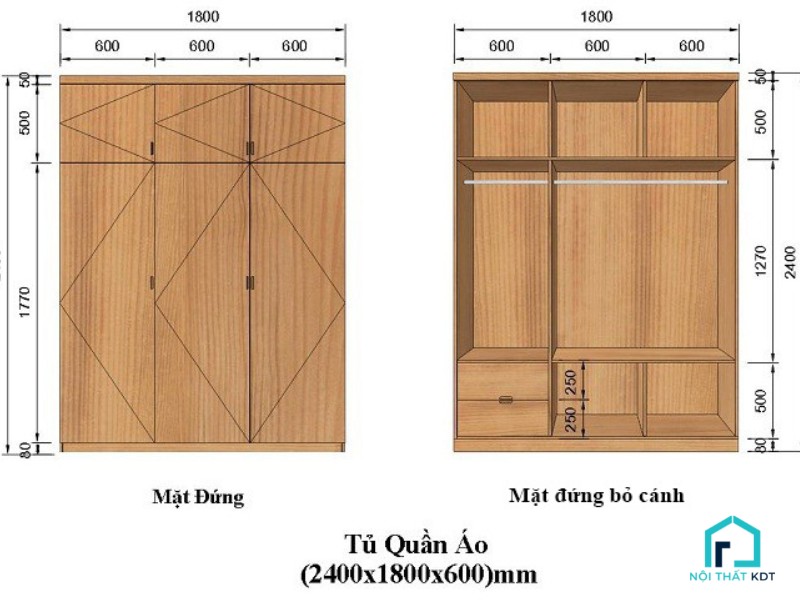 Tìm hiểu kích thước tủ quần áo tiêu chuẩn hiện nay 33hello88?
