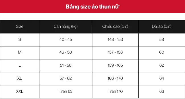 Bảng size áo nữ mới nhất 2022 và cách chọn size áo 33hello88