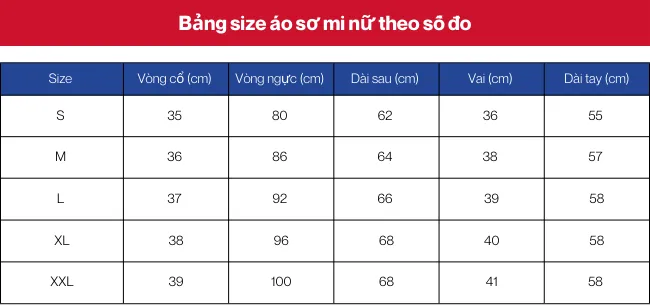 Bảng size áo nữ mới nhất 2022 và cách chọn size áo 33hello88