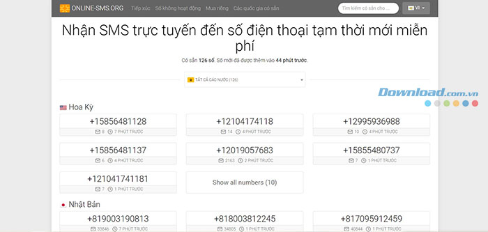 TOP trang web cung cấp số điện thoại ảo miễn phí giống SMSPool