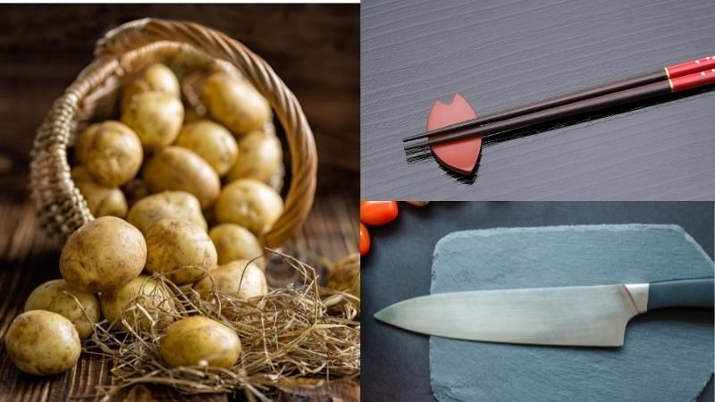 Cách cắt khoai tây lốc xoáy nhanh gọn, 22helo88 ai cũng làm được