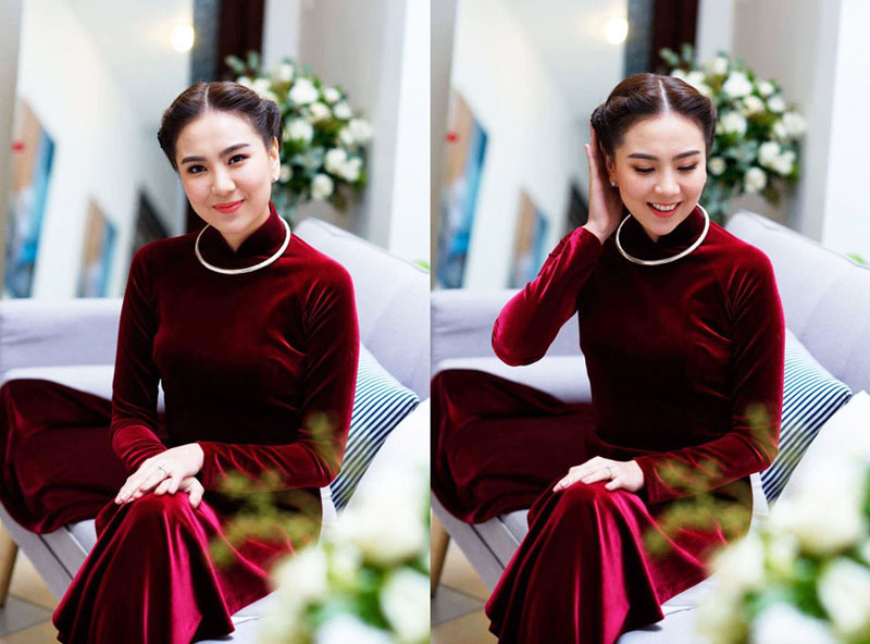 Ưu nhược điểm của áo dài nhung đỏ, 4 mẫu helo88.vina hiện nay