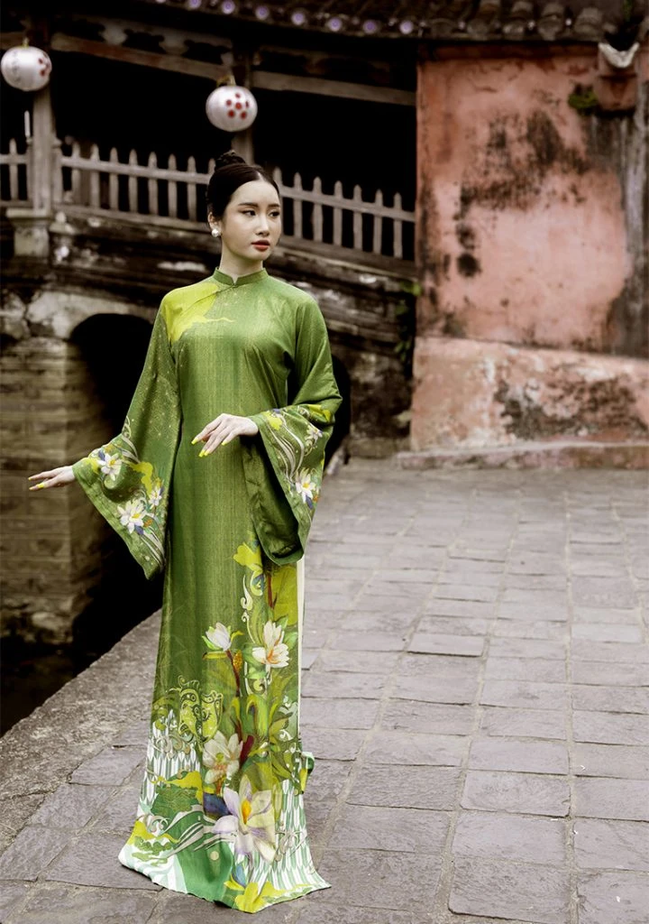 Những mẫu áo dài xanh Thái Tuấn đẹp nhất hiện nay