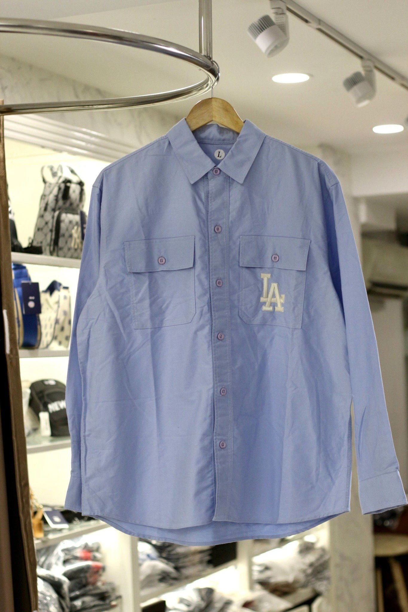 1462 - HÀNG CHÍNH HÃNG - ÁO SƠ MI MLB CLASSIC - LA *TAY DÀI* -