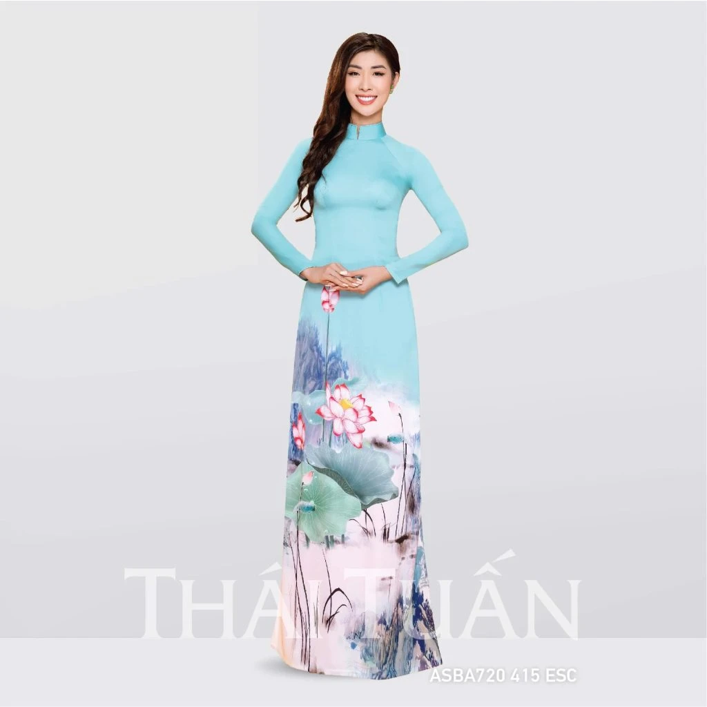 Các mẫu áo dài hoa sen đẹp tinh tế duyên dáng cho phụ nữ heloo88