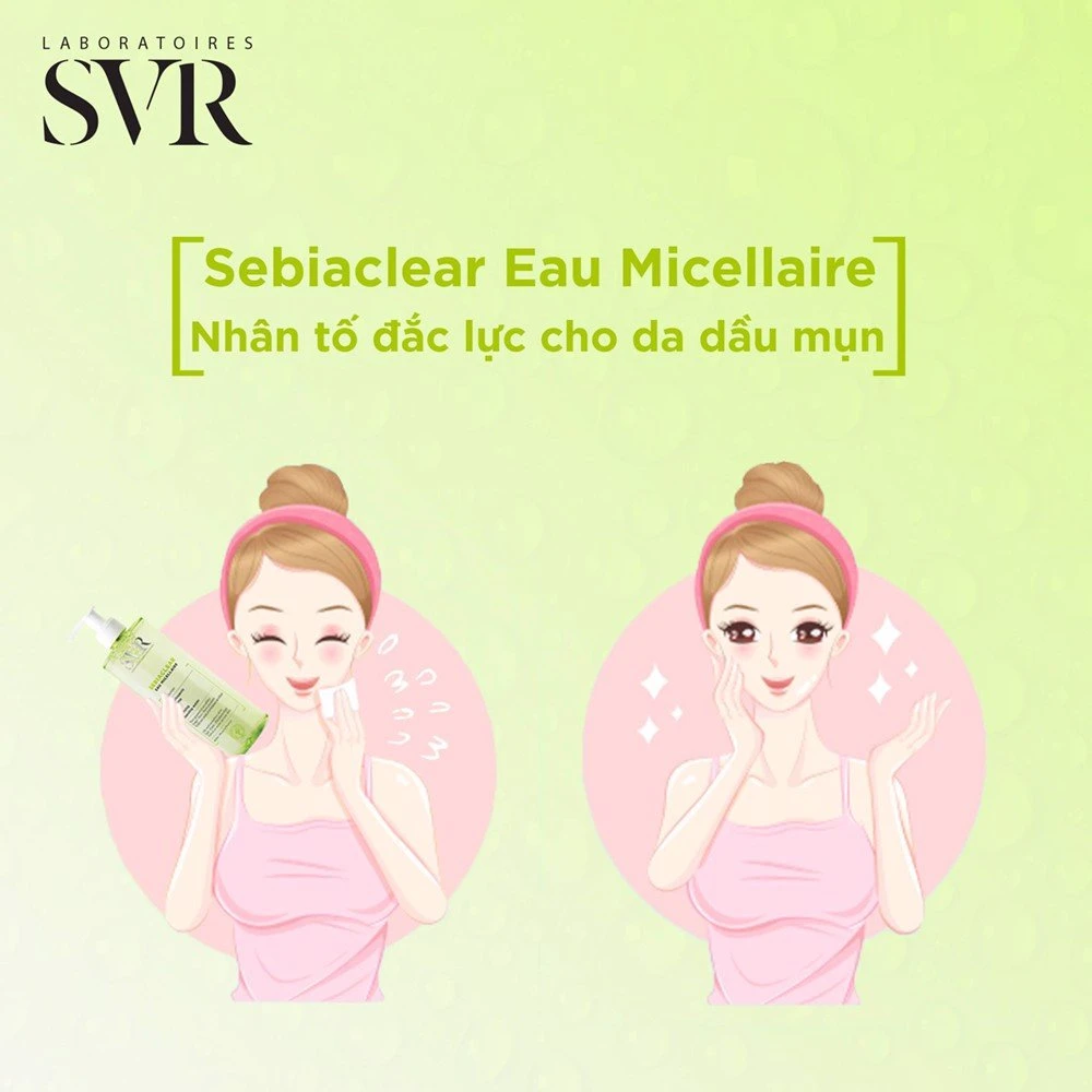 Nước Tẩy Trang SVR Loại Bỏ Dầu Nhờn Cho Da Dầu Mụn Nhạy Cảm 400ml