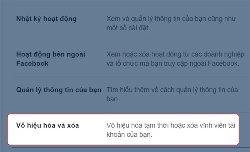 Cách vô hiệu hóa và xóa tài khoản Facebook nhanh chóng, 22helo88 nhất