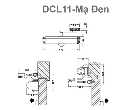 Thông số kỹ thuật tay co thủy lực Hafele 931.84.643
