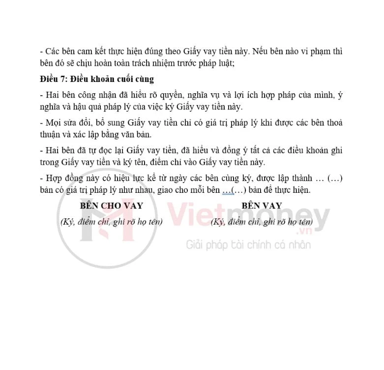 Mẫu giấy vay tiền, giấy mượn tiền viết tay ngắn gọn 33hello88 2022