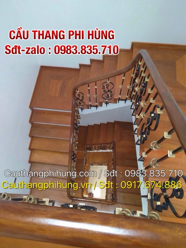 Tổng Hợp Các Mẫu Lan Can Cầu Thang Sắt Tay Gỗ Đẹp Tại Hà Nội