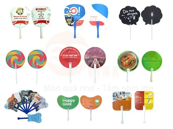 Quạt nhựa nan hoa quảng cáo