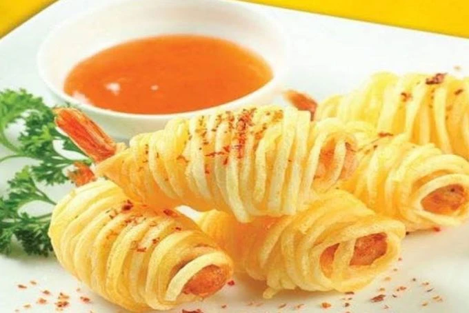 Cách làm TÔM CUỘN KHOAI TÂY CHIÊN 22helo88, giòn tan màu vàng ruộm đẹp mắt