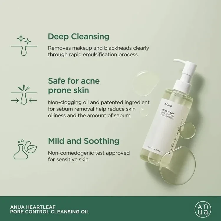 Dầu Tẩy Trang Anua Heartleaf Pore Control Cleansing Oil 200ml | SonAuth
