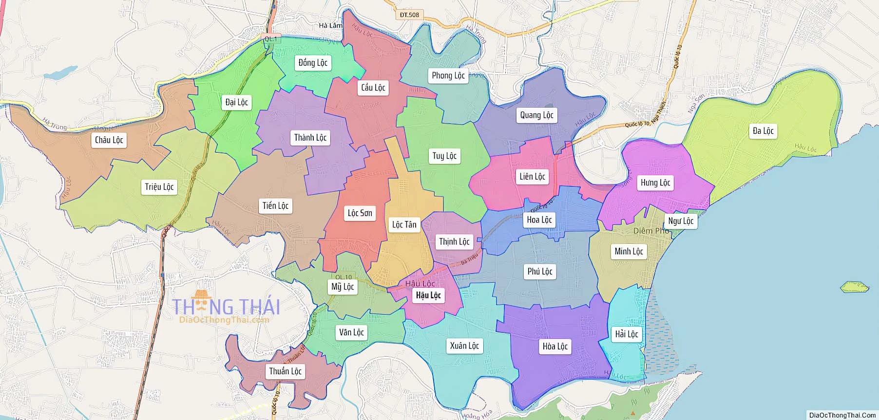 Bản đồ hành chính tỉnh Thanh Hóa - Đầy đủ và chi tiết các huyện thị