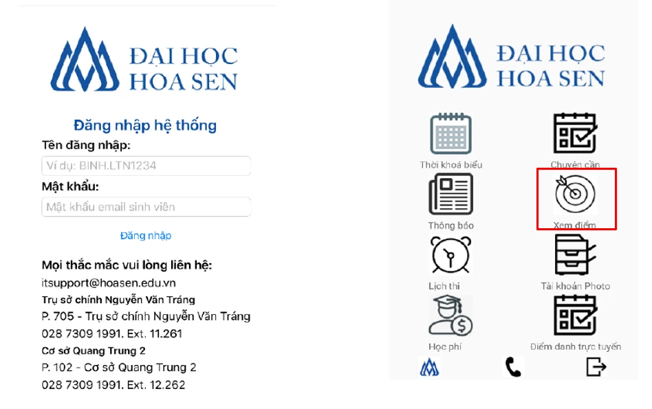hello8862 com sử dụng tài khoản học viên thạc sĩ tại ĐH Hoa Sen