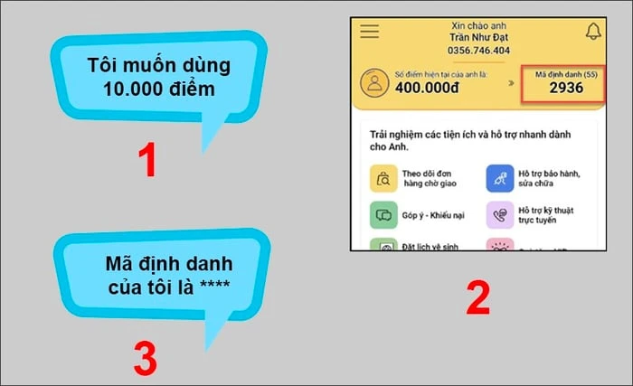 hello8862 com tích điểm và sử dụng điểm từ Quà Tặng VIP