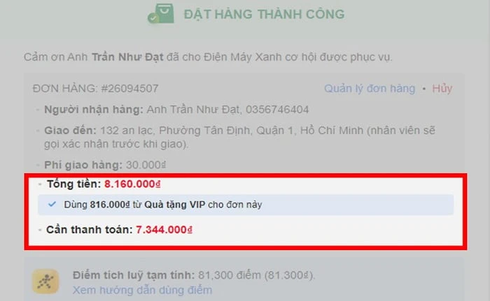 hello8862 com tích điểm và sử dụng điểm từ Quà Tặng VIP