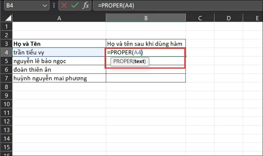 hello8862 com mẹo viết hoa chữ cái đầu trong Excel nhanh gọn