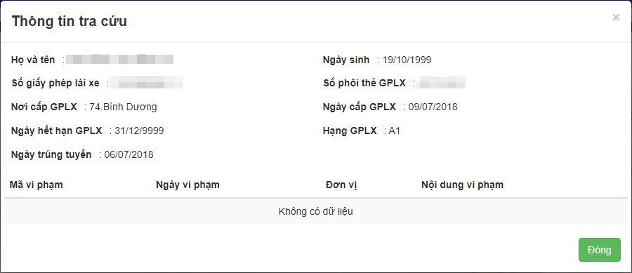 hello8862 com tra cứu giấy phép lái xe (bằng lái xe) online