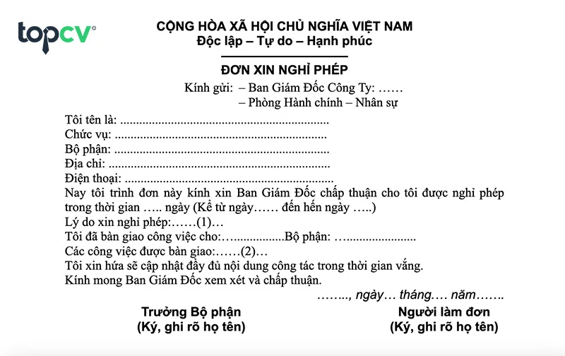Tổng hợp các mẫu đơn xin nghỉ phép 33hello88 2024 (tải miễn phí)