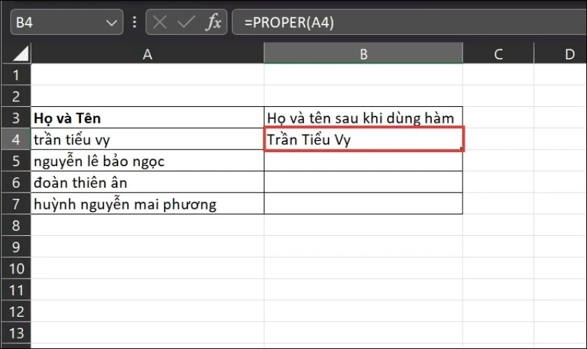 hello8862 com mẹo viết hoa chữ cái đầu trong Excel nhanh gọn