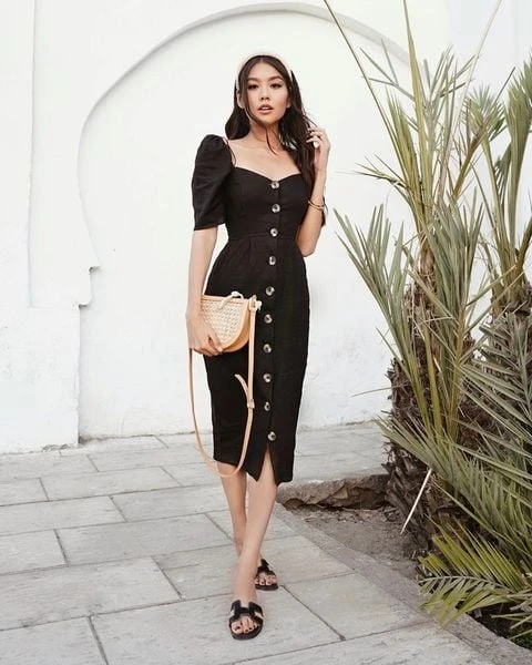 Đầm cổ vuông tay phồng - Thiết kế được lòng các cô nàng hello8862 com