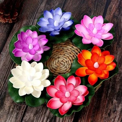 Đèn hoa đăng hình bông hoa sen chạy pin - Nến điện tử giá rẻ Vietcandle
