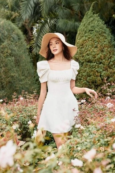 Đầm cổ vuông tay phồng - Thiết kế được lòng các cô nàng hello8862 com