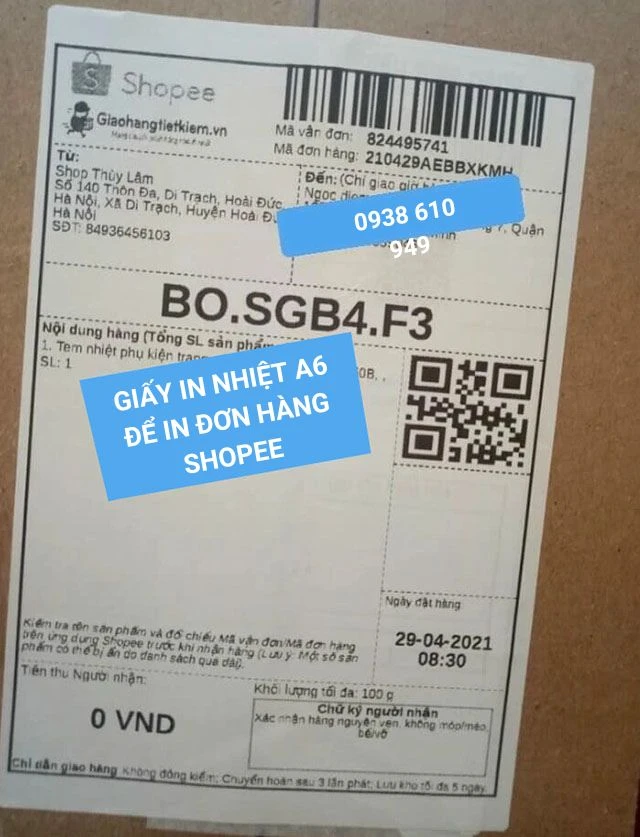 Giấy in Nhiệt A6 (giấy tự dính) chính hãng, giá tốt, giao nhanh tận nơi