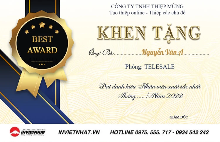 Tải mẫu giấy khen bằng khen đẹp mới nhất