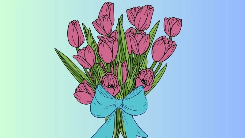 Vẽ hoa tulip ấn tượng nhất, mẫu tranh hoa tulip đẹp dễ vẽ