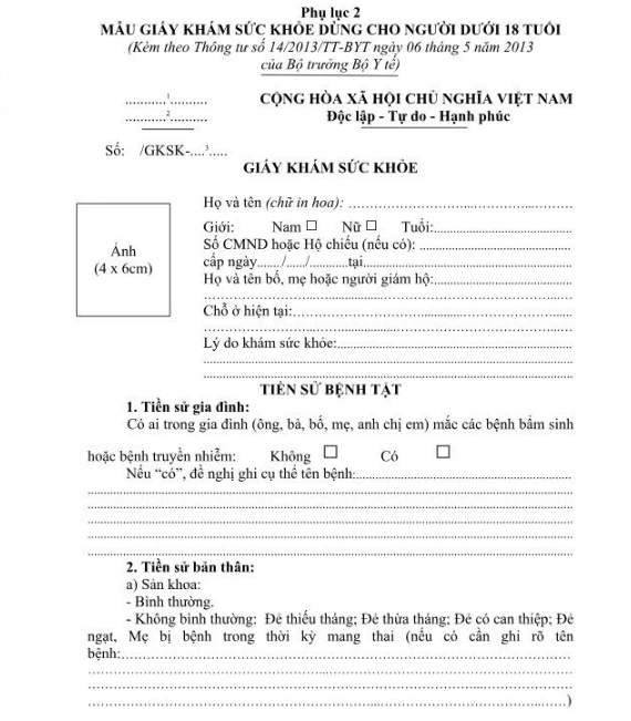 Mẫu phiếu khám helloo88 theo thông tư 14 đăng ký tại Aihealth