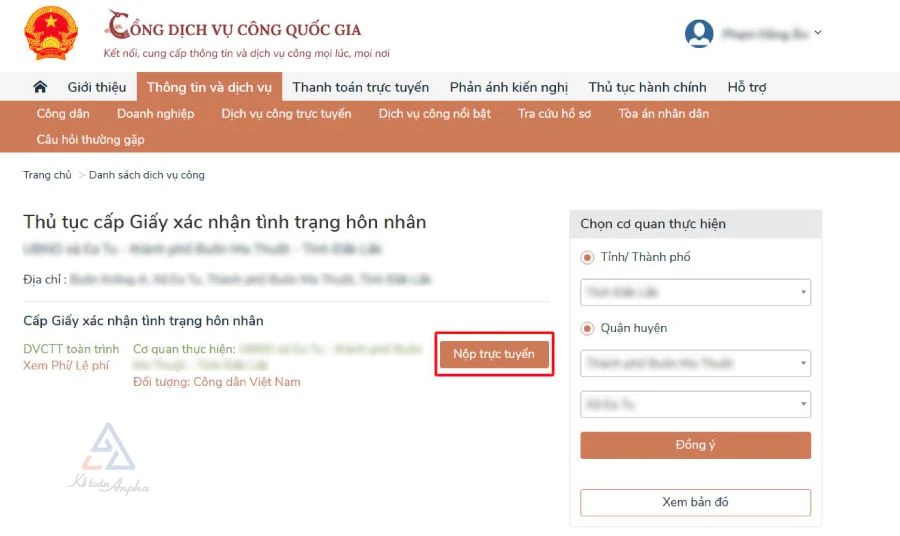 hello8862 com cách xin giấy xác nhận tình trạng hôn nhân Online