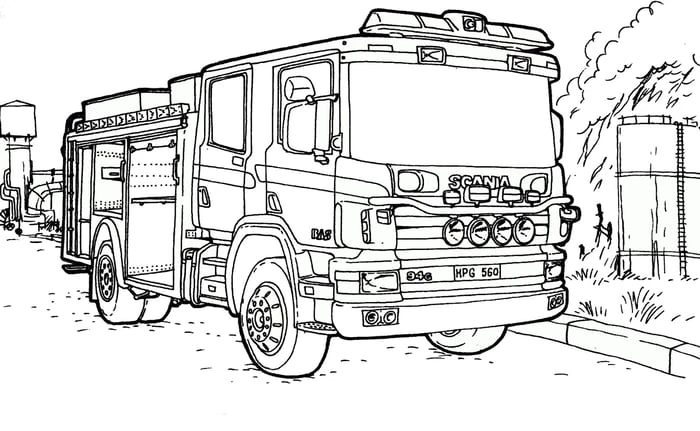 Tô màu tranh xe cứu hỏa