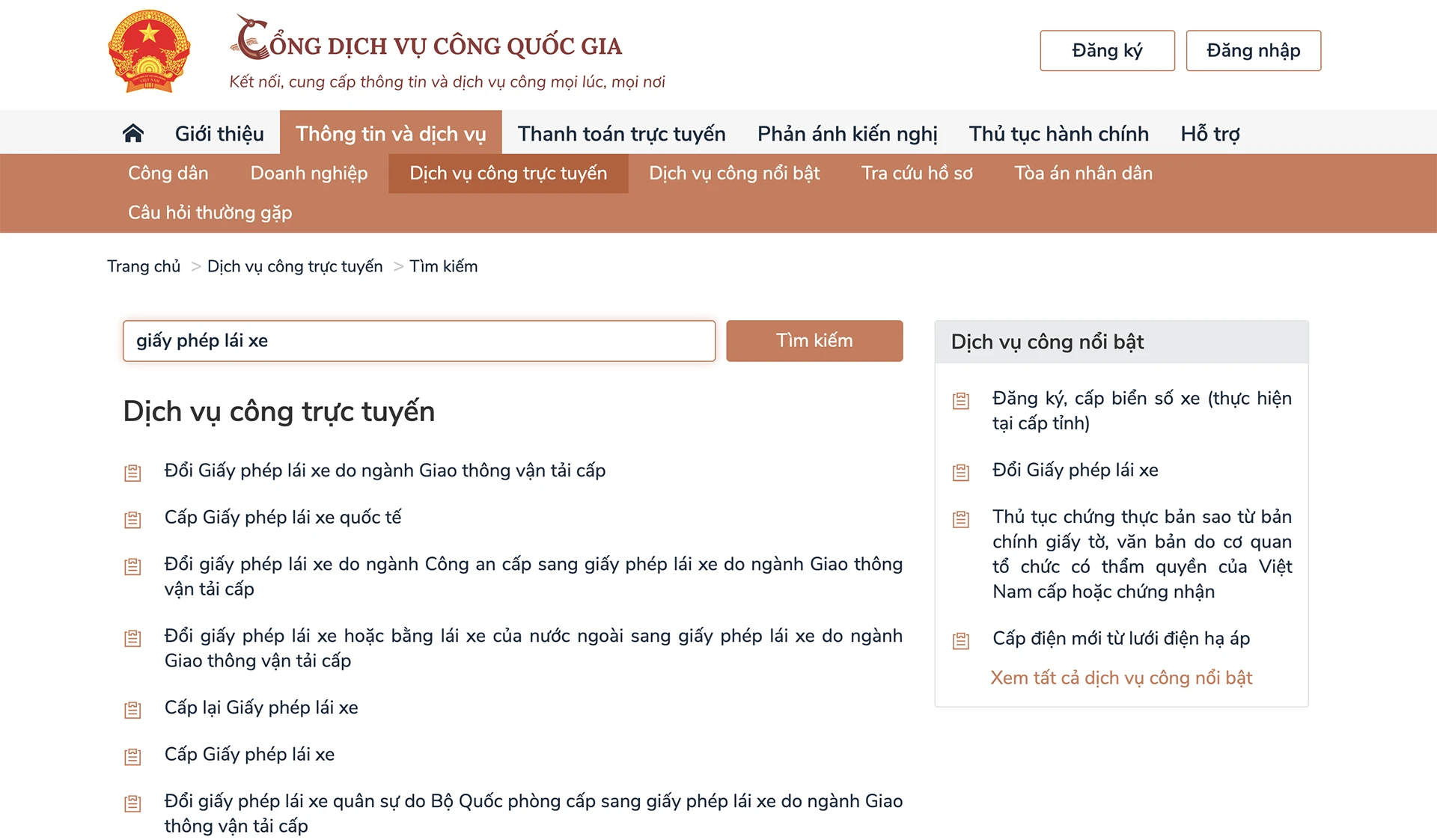 Thủ tục đổi giấy phép lái xe online