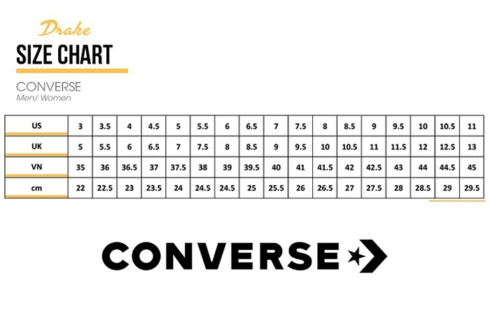 Mách nhỏ cách chọn size giày Converse cực chuẩn