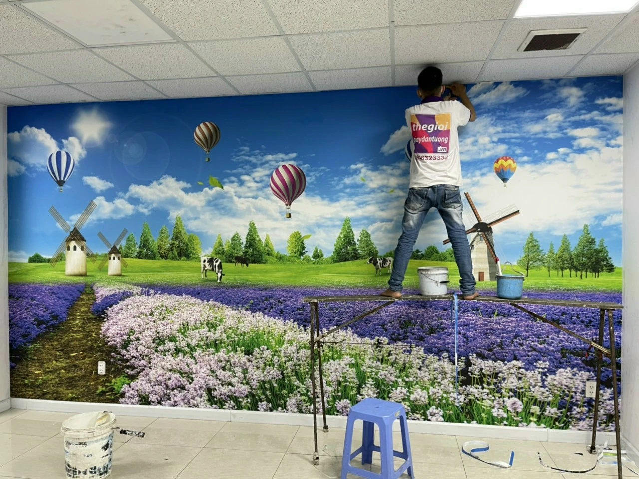 Quy trình thi công giấy dán tường 22helo88 nhất