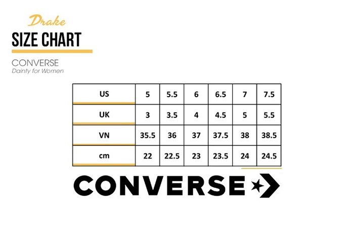 Mách nhỏ cách chọn size giày Converse cực chuẩn