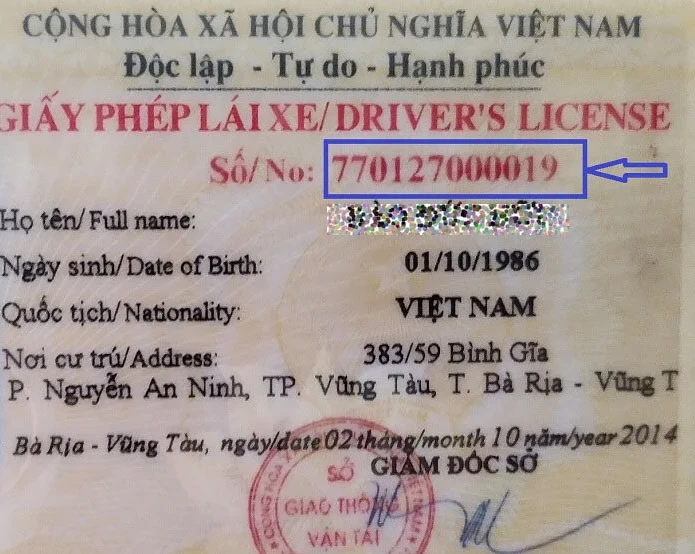 Ý nghĩa mã số trên giấy phép lái xe