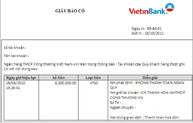 Giấy báo có của ngân hàng là gì? Mẫu giấy báo có mới nhất