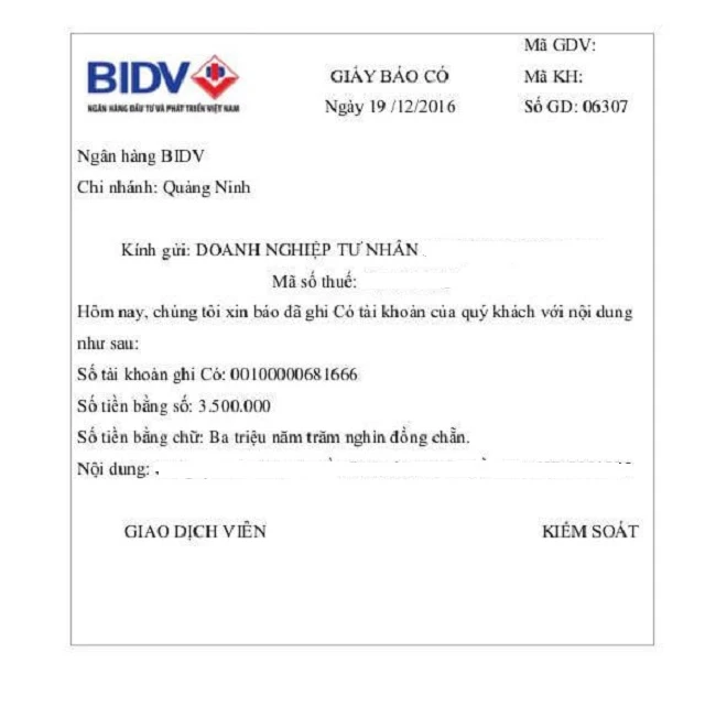Giấy báo có của ngân hàng là gì? Mẫu giấy báo có mới nhất