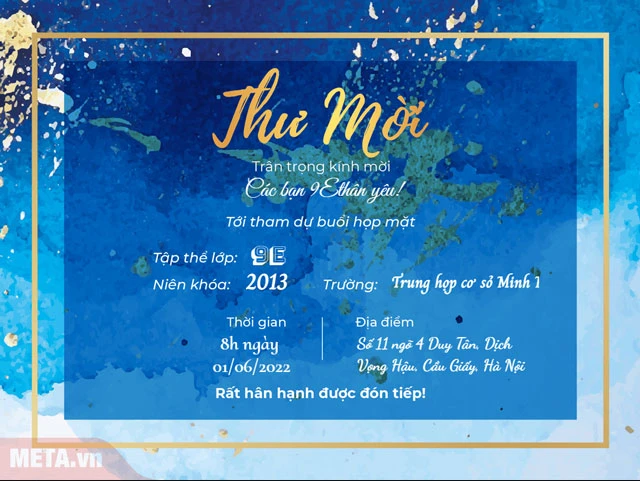 hello8862 com tạo thiệp mời họp lớp trực tuyến