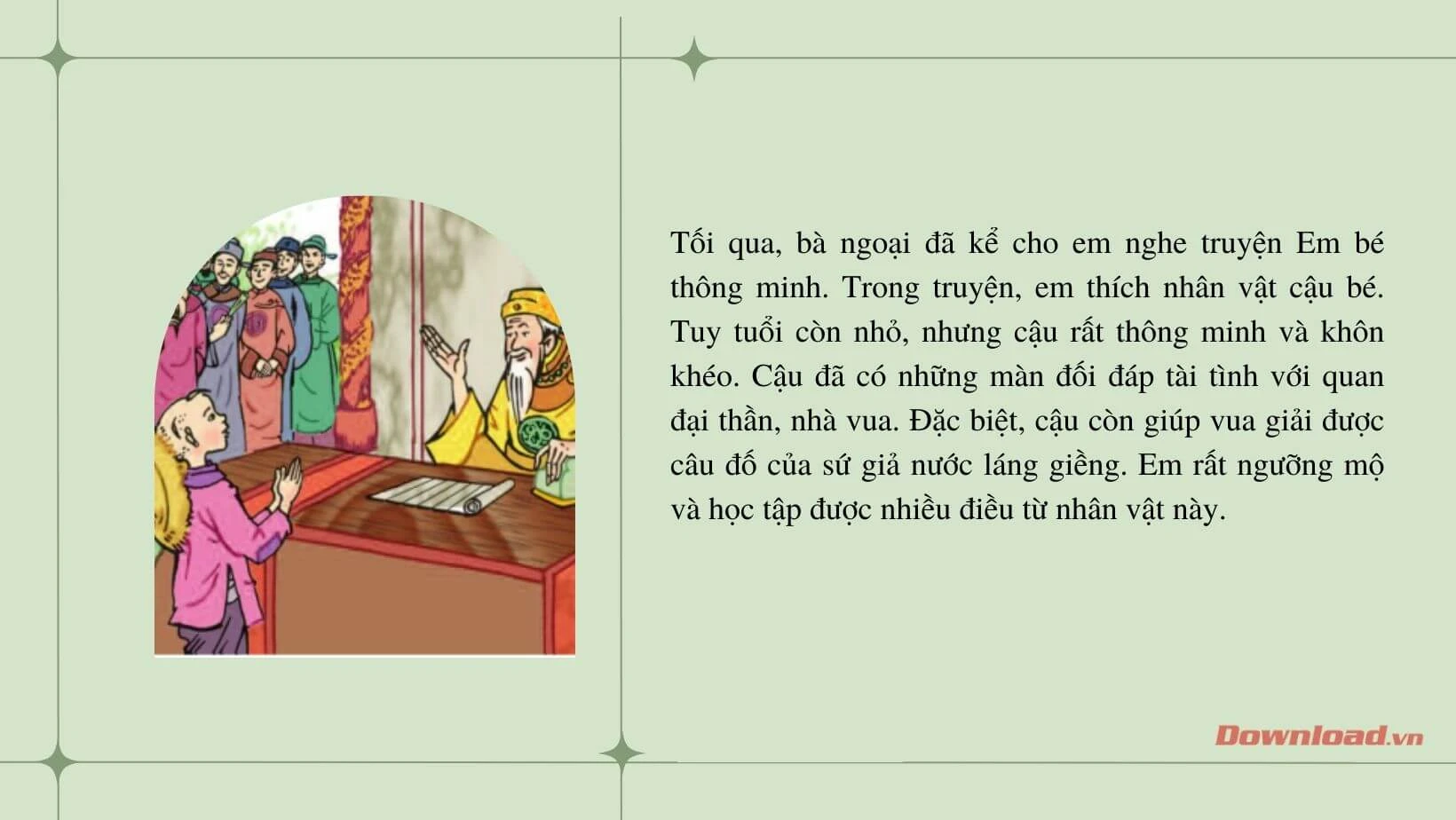 Viết đoạn văn về một nhân vật helo88.vina trong câu chuyện em đã được nghe kể Dàn ý & 20 đoạn văn mẫu lớp 3