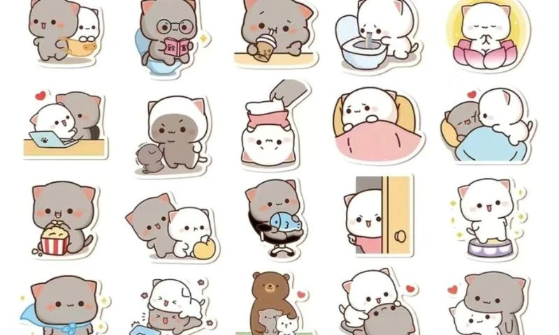 20 Mẫu sticker mèo cute dễ thương được helo88.vina 2024